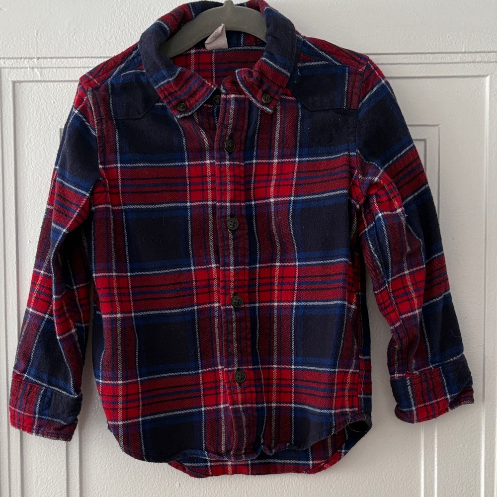 Baby Gap Kids Plaid Flannel Shirt - Red and Blue 3T